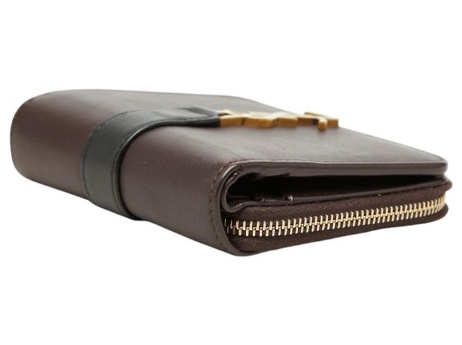 Autre Marque Cartera compacta Saint Laurent YSL Logo Cassandra Castaño Negro - vista 5