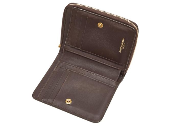 Autre Marque Cartera compacta Saint Laurent YSL Logo Cassandra Castaño Negro - vista 6