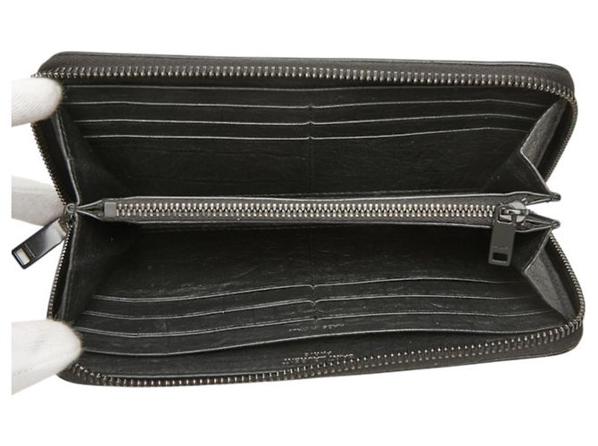 Autre Marque Cartera larga de piel negra Saint Laurent Negro - vista 6