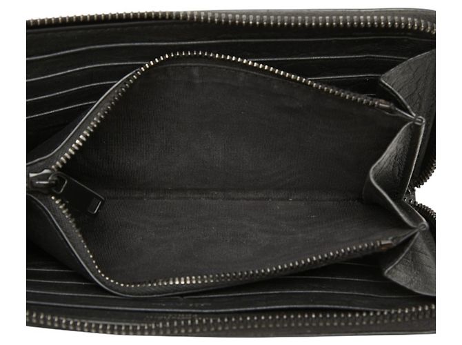 Autre Marque Cartera larga de piel negra Saint Laurent Negro - vista 7