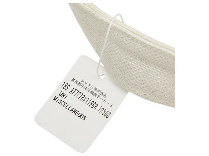 Sac de plage Chanel Coco Mark à franges Blanc Écru - vue 11