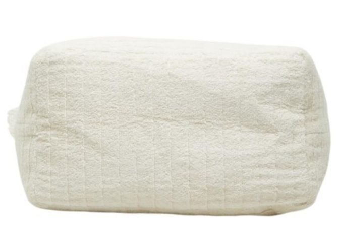 Sac de plage Chanel Coco Mark à franges Blanc Écru - vue 3
