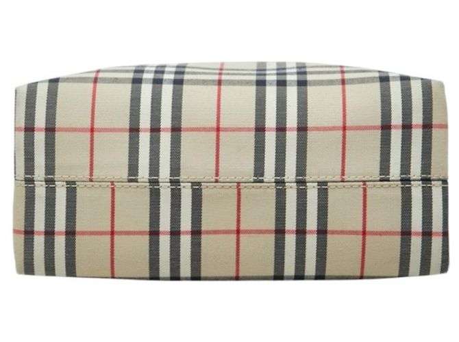 Mini borsa tote Burberry Nova Check Nero Beige - vista 3