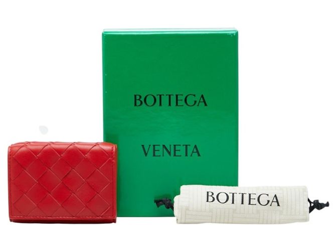 Cartera tri-fold de piel roja Bottega Veneta - vista 10