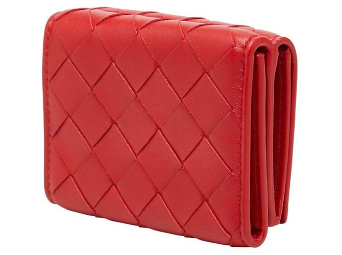 Cartera tri-fold de piel roja Bottega Veneta - vista 2