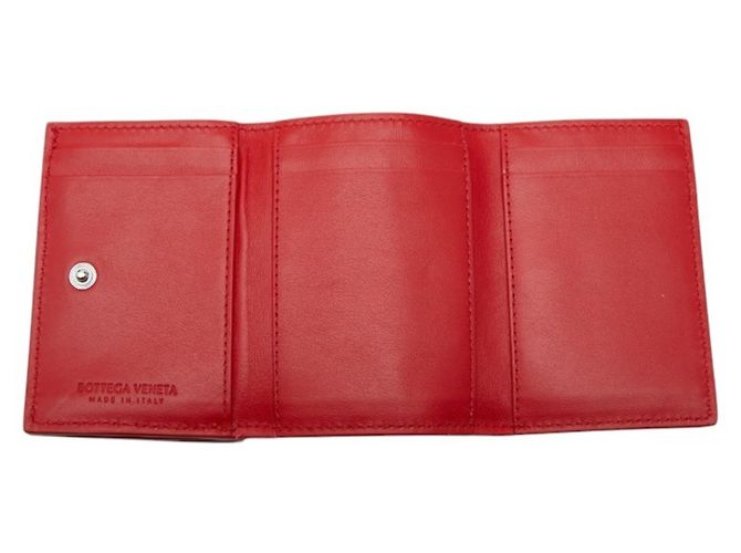 Cartera tri-fold de piel roja Bottega Veneta - vista 6