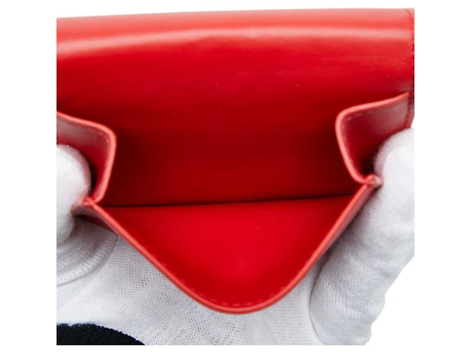 Cartera tri-fold de piel roja Bottega Veneta - vista 7