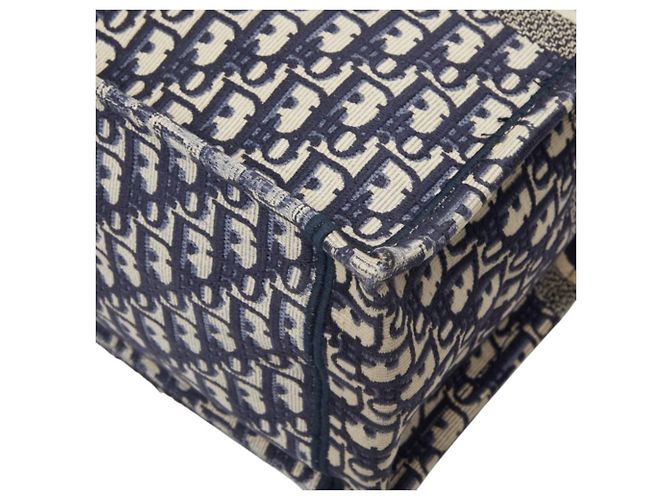 Borsa Book Tote Christian Dior Dior Oblique Blu navy - vista 4