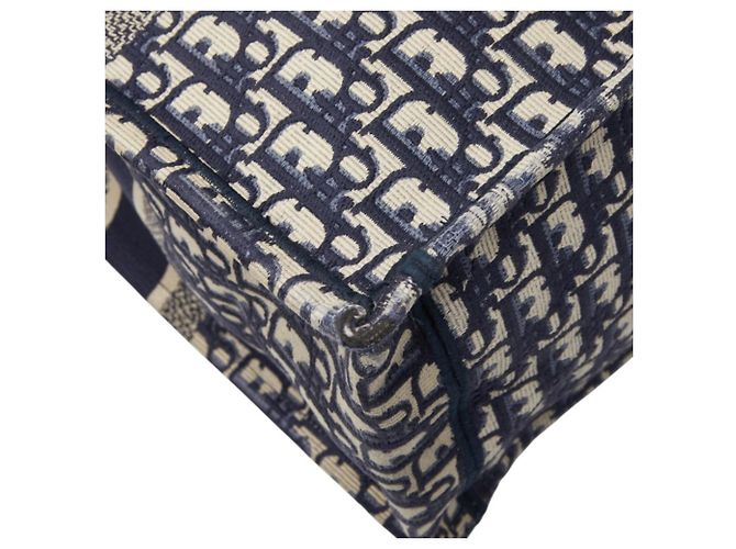 Borsa Book Tote Christian Dior Dior Oblique Blu navy - vista 5