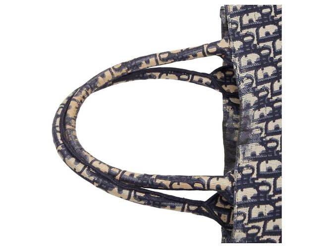 Borsa Book Tote Christian Dior Dior Oblique Blu navy - vista 8