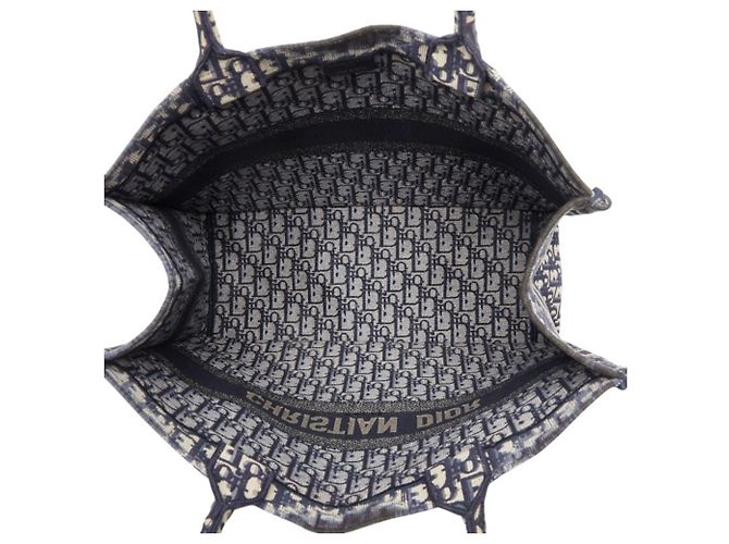 Borsa Book Tote Christian Dior Dior Oblique Blu navy - vista 9