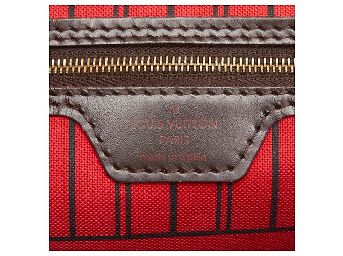 Saco Tote Louis Vuitton Damier Neverfull MM Marrom - vista 12