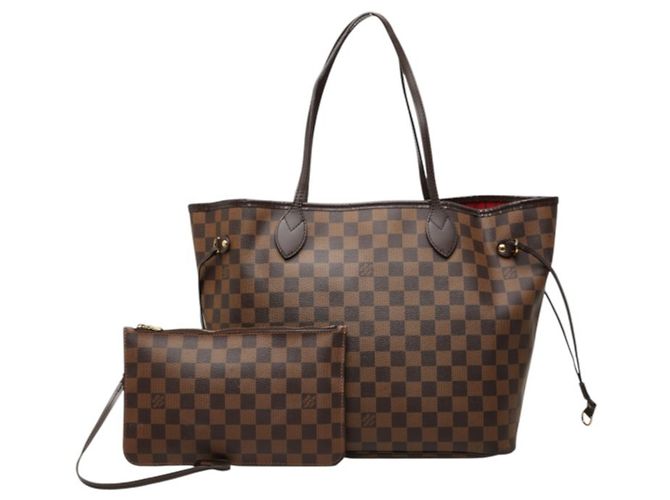 Saco Tote Louis Vuitton Damier Neverfull MM Marrom - vista 14