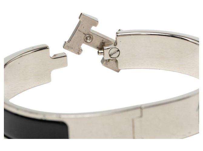 Hermès Pulsera Charm Hermes Click H PM Negro Plata - vista 4