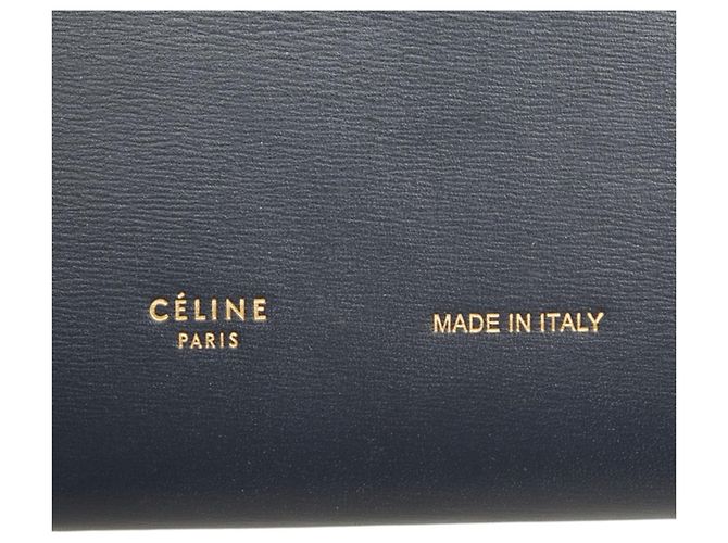 Céline Celine Strap Multifunktions-Langportemonnaie Medium Gelb Marineblau - Ansicht 11