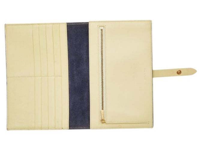 Céline Celine Strap Multifunktions-Langportemonnaie Medium Gelb Marineblau - Ansicht 9