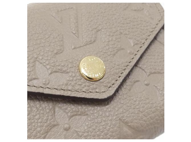 Louis Vuitton Monogram Empreinte Portefeuille Zoe Wallet Beige Grigio - vista 3