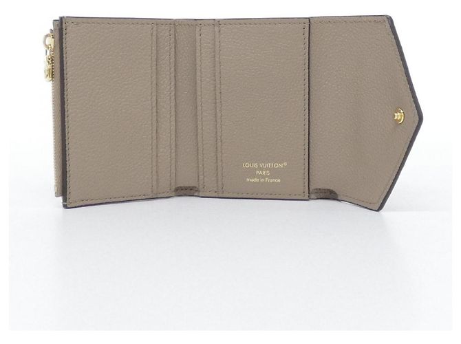 Louis Vuitton Monogram Empreinte Portefeuille Zoe Wallet Beige Grigio - vista 4