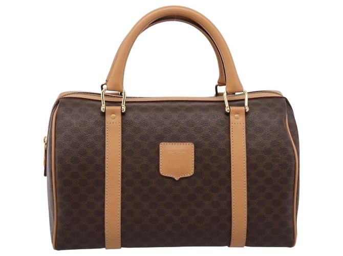 Céline Celine Boston Triomphe XL Coated Canvas Small Castaño - vista 2