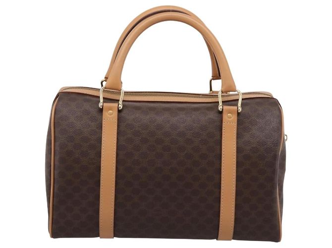 Céline Celine Boston Triomphe XL Coated Canvas Small Castaño - vista 3