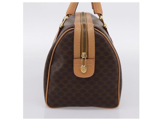 Céline Celine Boston Triomphe XL Coated Canvas Small Castaño - vista 4