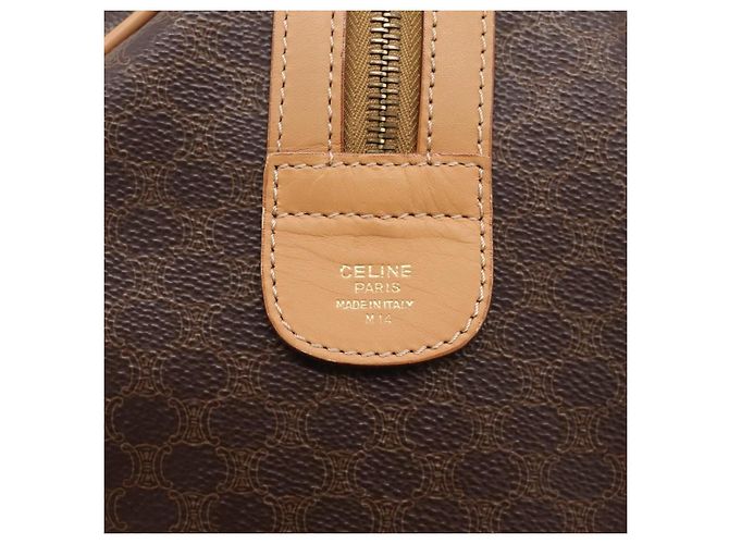 Céline Celine Boston Triomphe XL Coated Canvas Small Castaño - vista 7