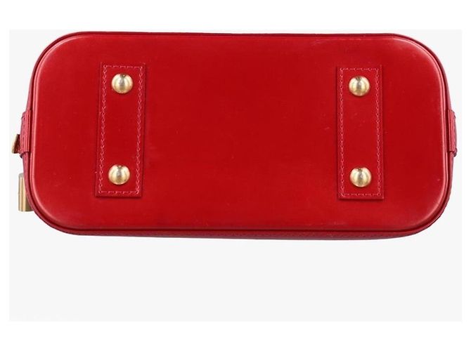 Louis Vuitton Alma BB Monogram Vernis Lackleder Handtasche Rot - Ansicht 12