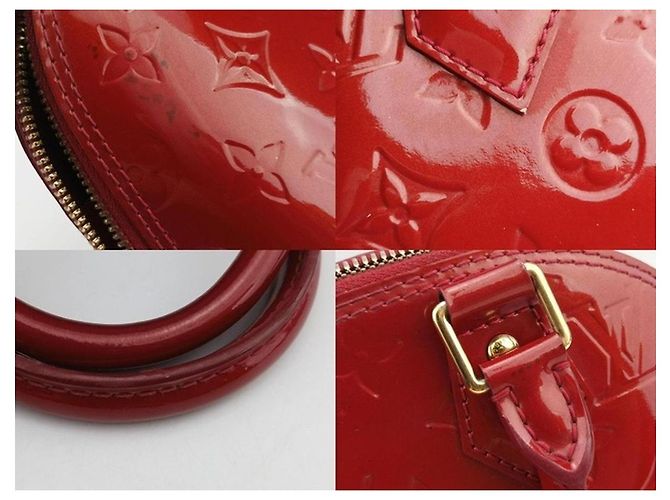 Louis Vuitton Alma BB Monogram Vernis Lackleder Handtasche Rot - Ansicht 8