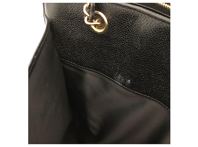 Borsa a tracolla Chanel in vitello grana nera Nero - vista 10