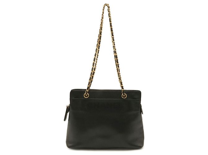 Borsa a tracolla Chanel in vitello grana nera Nero - vista 2