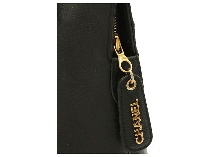 Borsa a tracolla Chanel in vitello grana nera Nero - vista 6