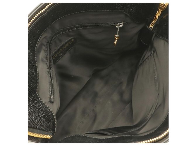 Borsa a tracolla Chanel in vitello grana nera Nero - vista 7