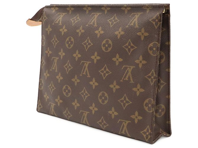 Louis Vuitton Monogram Pochette Toilette 26 Handbag Pouch Marrone Monogramma - vista 3