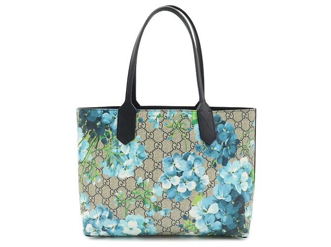 Gucci GG Blooms Supreme Wendbare Tote Bag Blau Mehrfarben Beige Marineblau - Ansicht 2