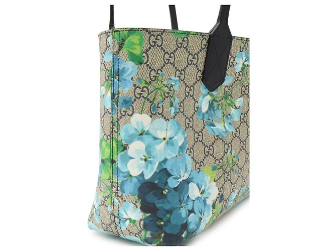 Gucci GG Blooms Supreme Wendbare Tote Bag Blau Mehrfarben Beige Marineblau - Ansicht 7