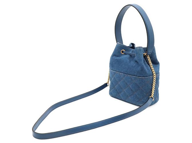 Borsa a tracolla Versace Medusa in denim Blu - vista 3