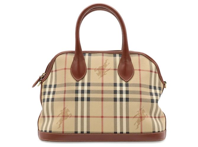 Bolsa BURBERRY Nova Check Shadow Horse Marrom Preto - vista 2