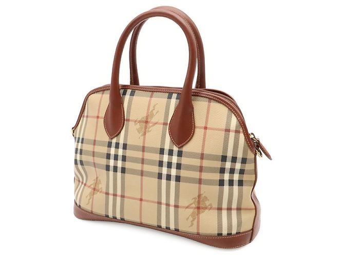 Bolsa BURBERRY Nova Check Shadow Horse Marrom Preto - vista 3