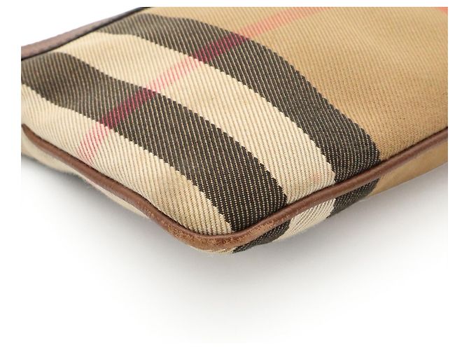 Clutch Burberry House Check Marrom Preto Bege - vista 4