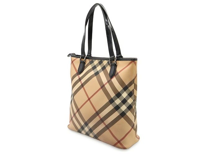 Borsa Tote Burberry Nova Check Nero Beige Bordò - vista 3