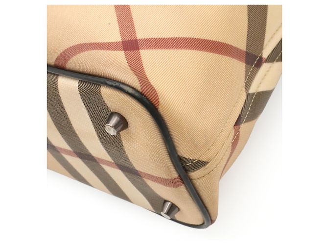 Borsa Tote Burberry Nova Check Nero Beige Bordò - vista 4