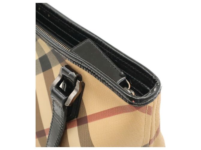 Borsa Tote Burberry Nova Check Nero Beige Bordò - vista 6