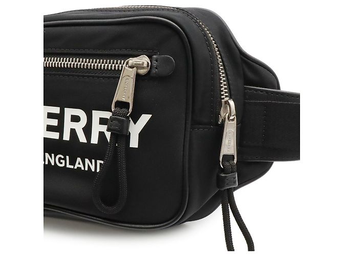 Borsa a tracolla Burberry in nylon nero - vista 8