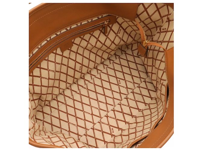 MCM Visetos Toni Top Zip Shopper Tote Bag Braun - Ansicht 7