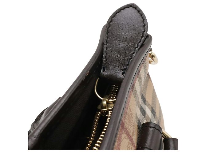 Bolso Tote/Hombro Burberry Nova Check Negro Beige Burdeos Marrón oscuro - vista 8