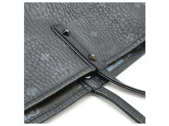 Saco Tote MCM Visetos Glam Preto Azul - vista 7