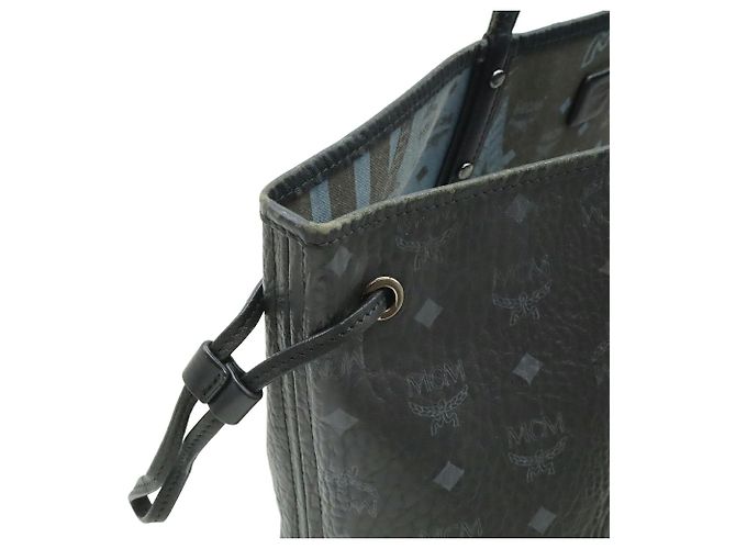 Saco Tote MCM Visetos Glam Preto Azul - vista 8