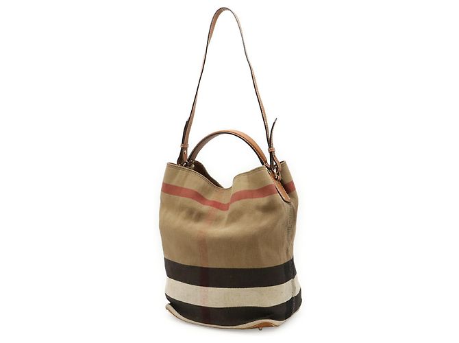 Borsa a tracolla Burberry Ashby Medium Hobo Nova Check Marrone Nero Rosso - vista 3