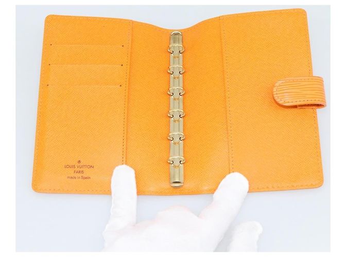 Copertina Agenda Louis Vuitton Epi Leather PM Arancione - vista 5