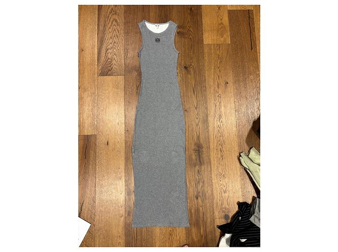 Loewe graues ärmelloses Maxi-Kleid in Rippstrick - Ansicht 2